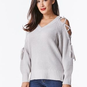 Fashion Gray Sweater Detail